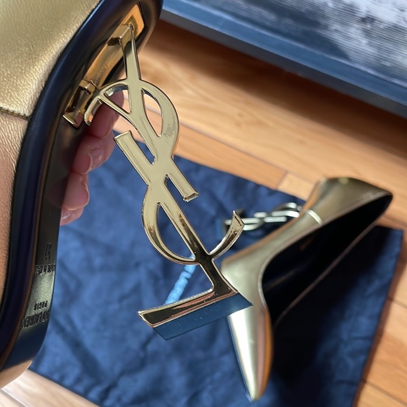 💛Saint Laurent Gold Opium Pumps 85 YSL heel - Picture 7 of 7